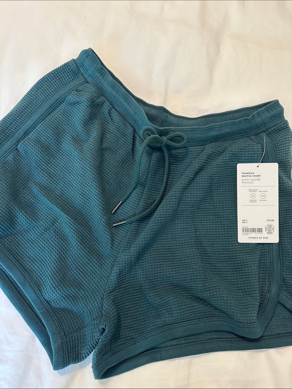 Athleta Tranquil Waffle Shorts in Teal - Women's Casual Lounge Shorts
